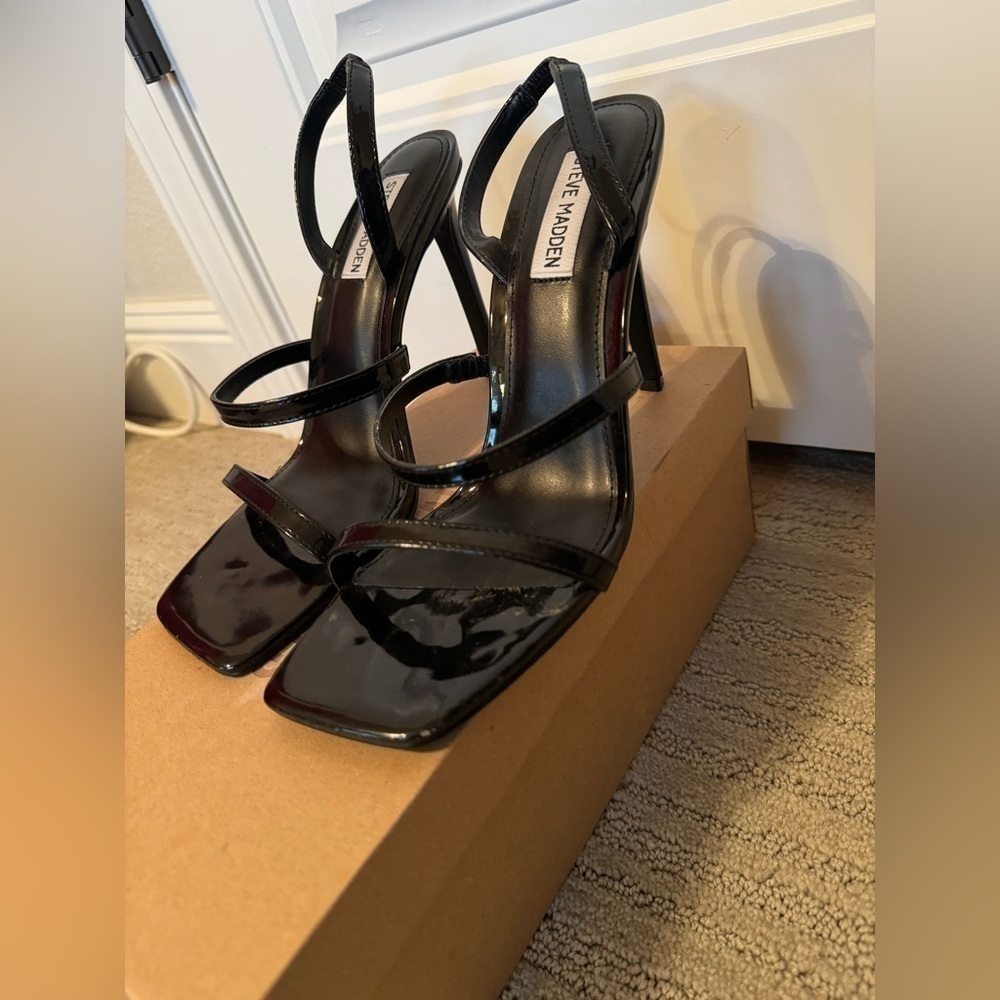 Steve Madden Black Strappy Heels